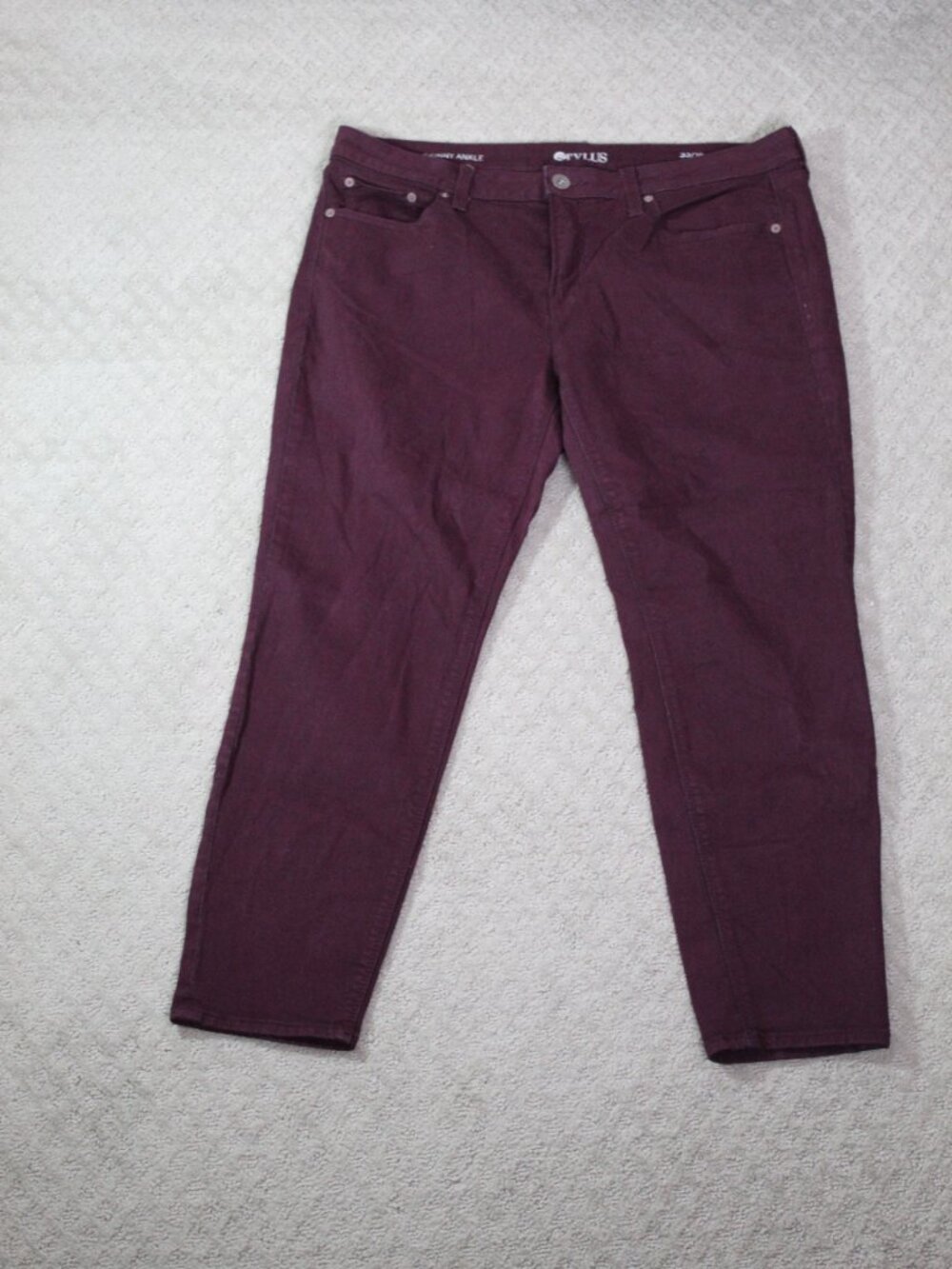 Stylus Size 33 / 16 Maroon Mid Rise Skinny Ankle Jeans